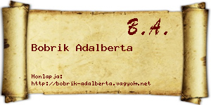 Bobrik Adalberta névjegykártya